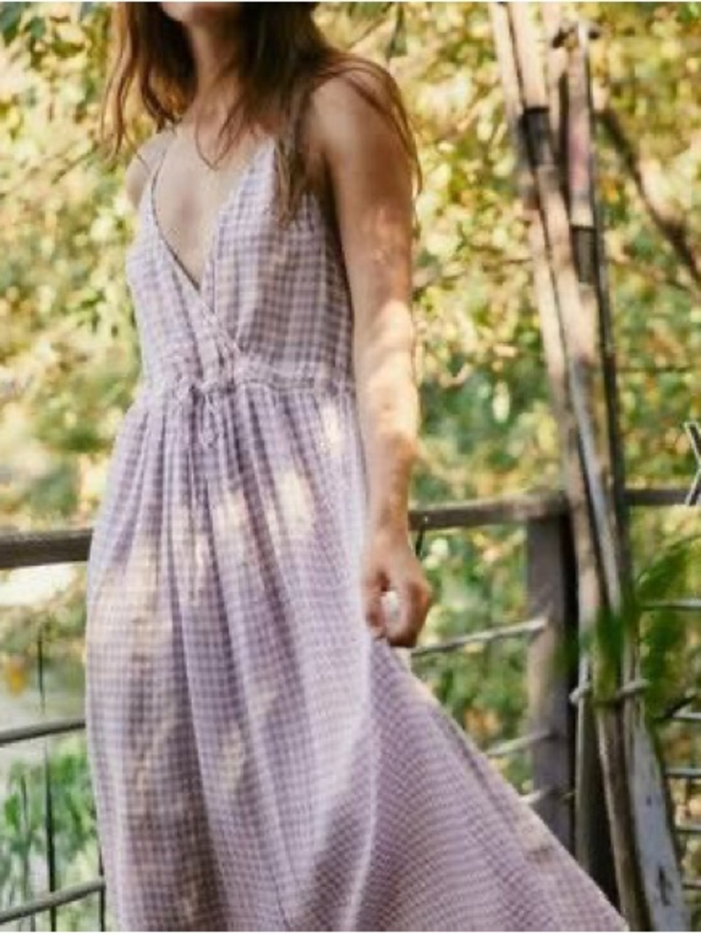 Christy Dawn Purple and White Gingham Dress